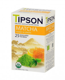 Zelený čaj, Tipson Bio Matcha Honey and Lemon, porcovaný, 25 sáčků