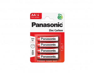 Zinkouhlíková baterie Panasonic AA, balení 4 ks