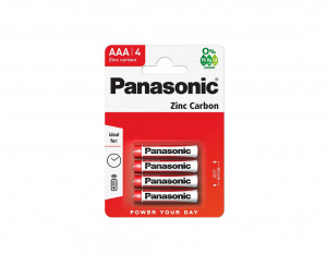 Zinkouhlíková baterie Panasonic AAA, balení 4 ks
