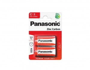 Zinkouhlíková baterie Panasonic C, balení 2 ks